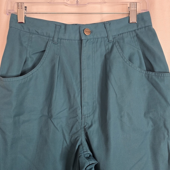 Vintage 90s Gitano Women's Teal Trousers Pleated Front Heart Detail Button Mom - Picture 4 of 9
